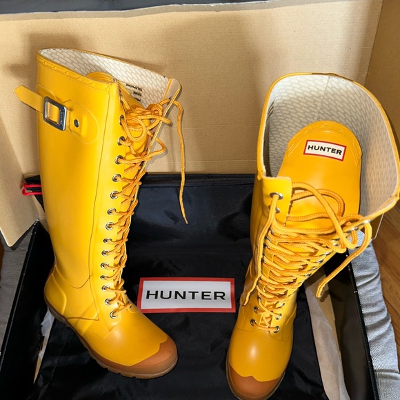 Yellow Hunter Boots Original Wellington Wellies Rain Snow Size 6 - In Box - Picture 5 of 6